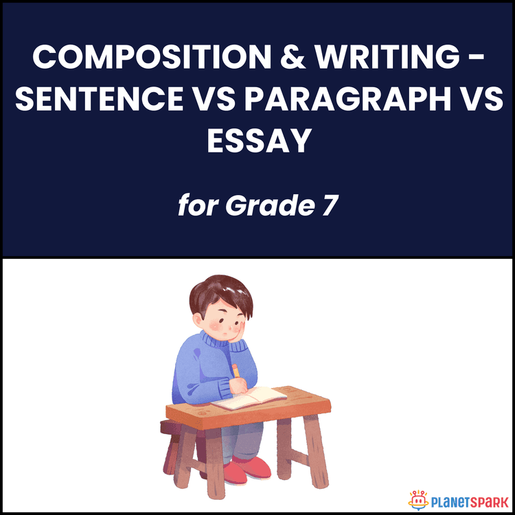 Class 7 Composition Worksheet on Sentence vs Essay