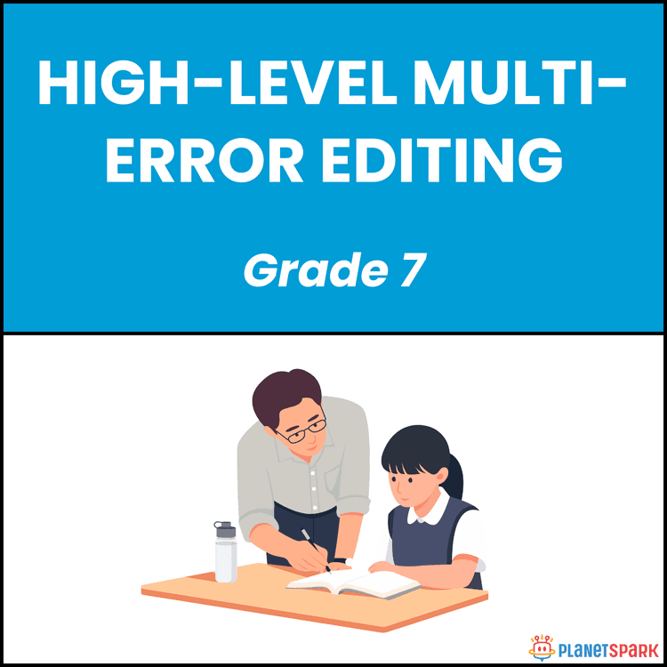 Class 7 English Grammar Worksheet on Error Editing