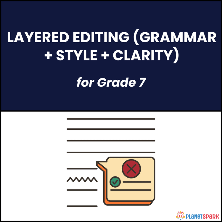 Class 7 English Grammar Worksheet on Layered Editing