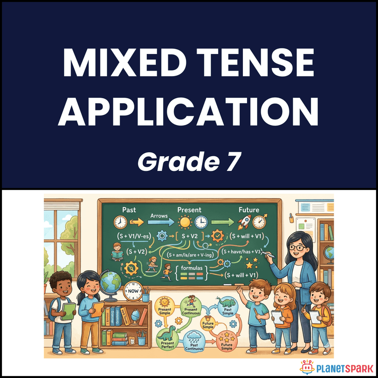 Class 7 English Grammar Worksheet on Mixed Tense Practice