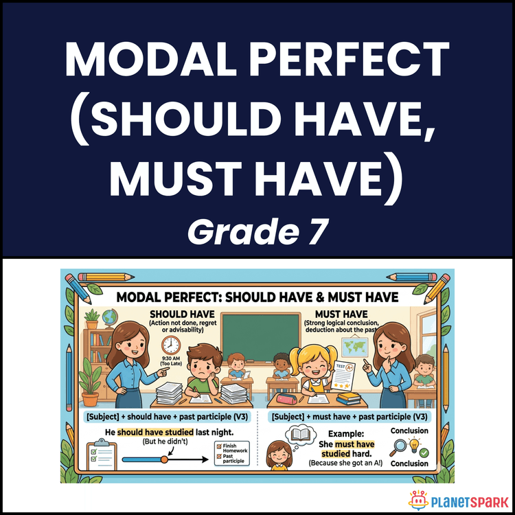 Class 7 English Grammar Worksheet on Modal Perfect Forms