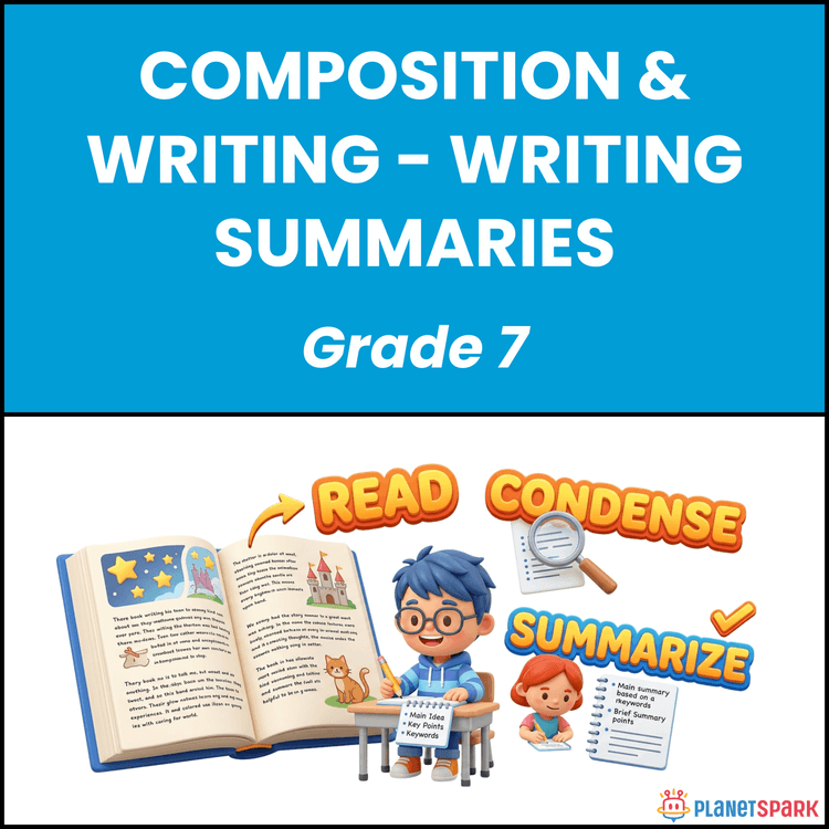 Class 7 English Worksheet on Writing Summaries