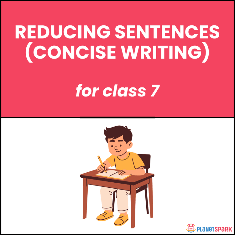 Class 7 Grammar Worksheet on Concise Sentence Writing