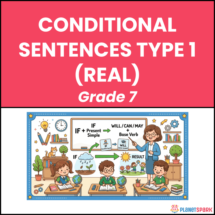 Class 7 Grammar Worksheet on Conditional Sentences Type 1
