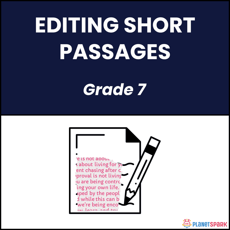 Class 7 Grammar Worksheet on Editing Short Passages
