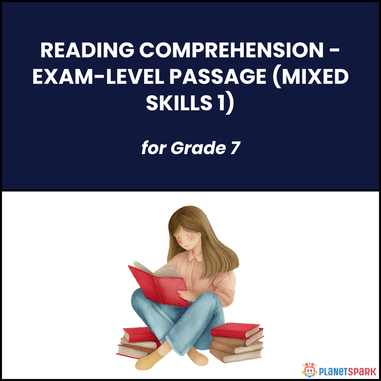 Class 7 Grammar Worksheet on Exam-Level Passage 1