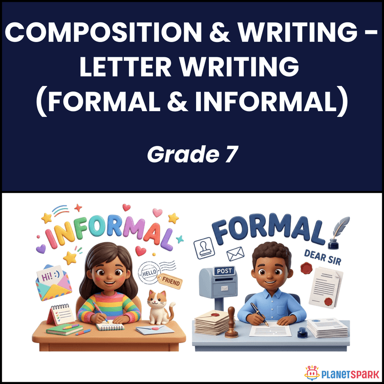 Class 7 Grammar Worksheet on Formal Informal Letters