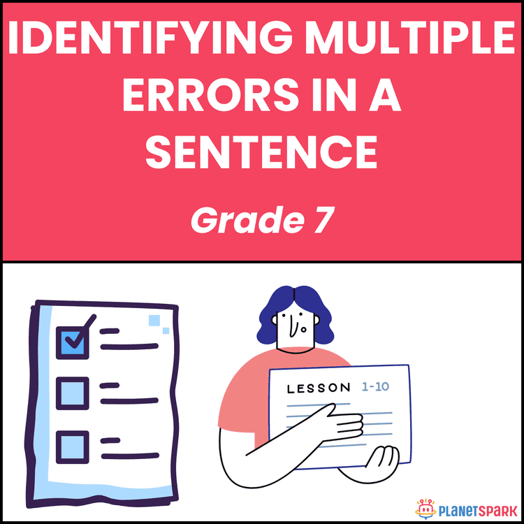 Class 7 Grammar Worksheet on Identifying Multiple Errors in Sentences