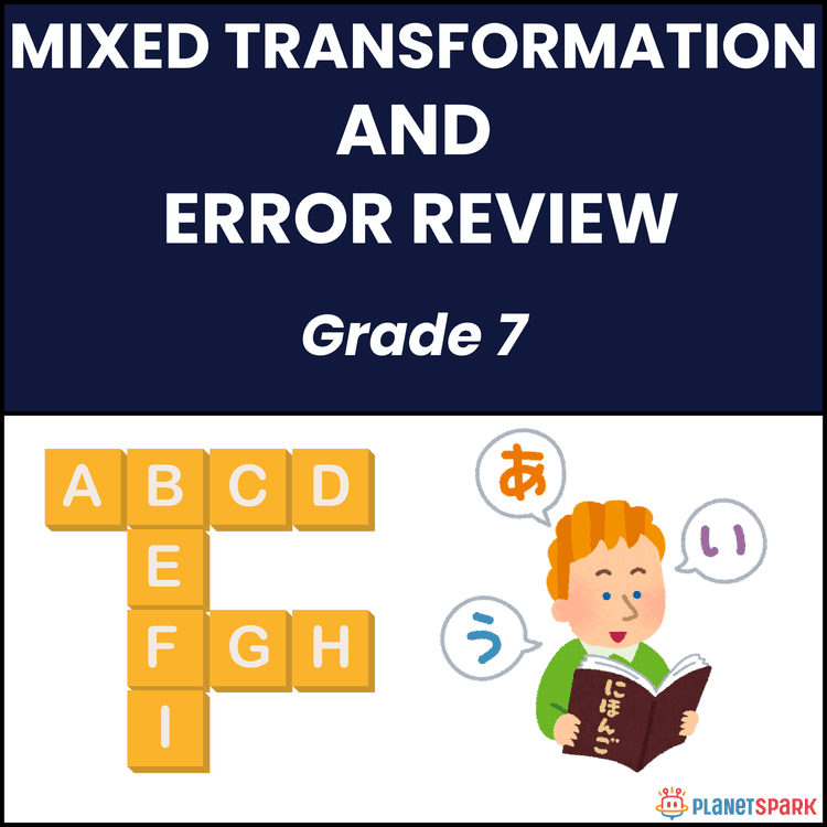 Class 7 Grammar Worksheet on Mixed Transformation and Error Review