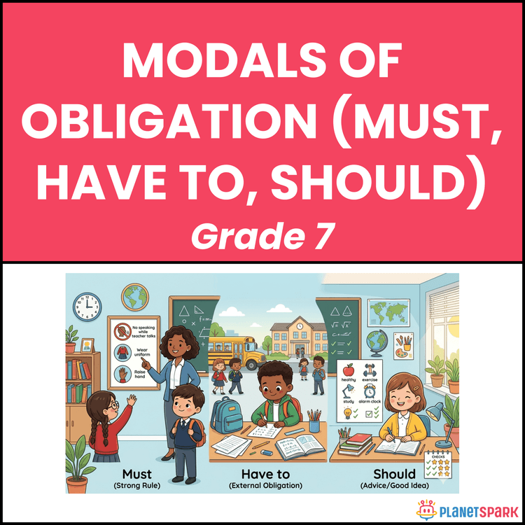 Class 7 Grammar Worksheet on Modals of Obligation