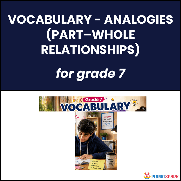 Class 7 Grammar Worksheet on Part Whole Analogies