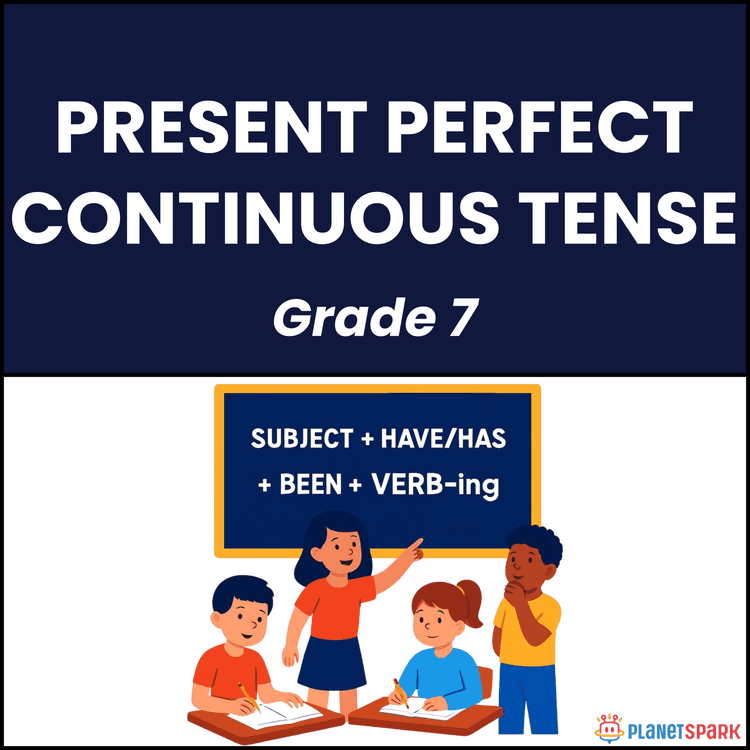 Class 7 Grammar Worksheet on Present Perfect Continuous Tense