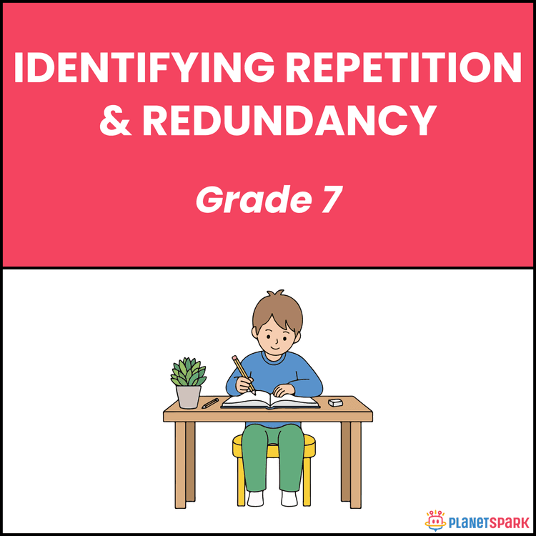 Class 7 Grammar Worksheet on Redundancy Errors