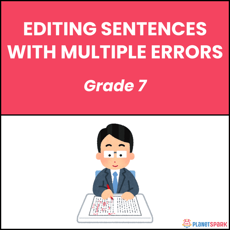 Class 7 Grammar Worksheet on Sentence Editing Errors