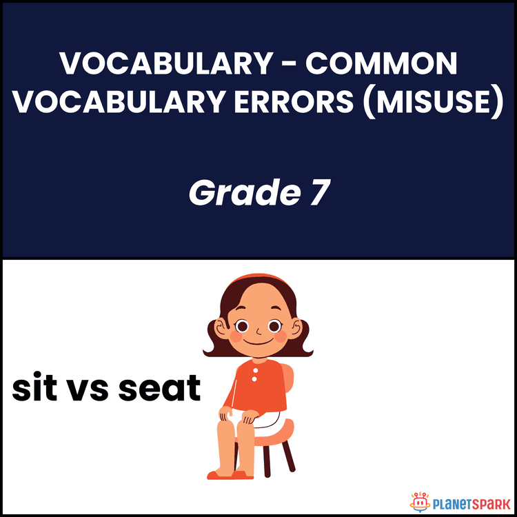 Class 7 Vocabulary Grammar Worksheet on Common Errors