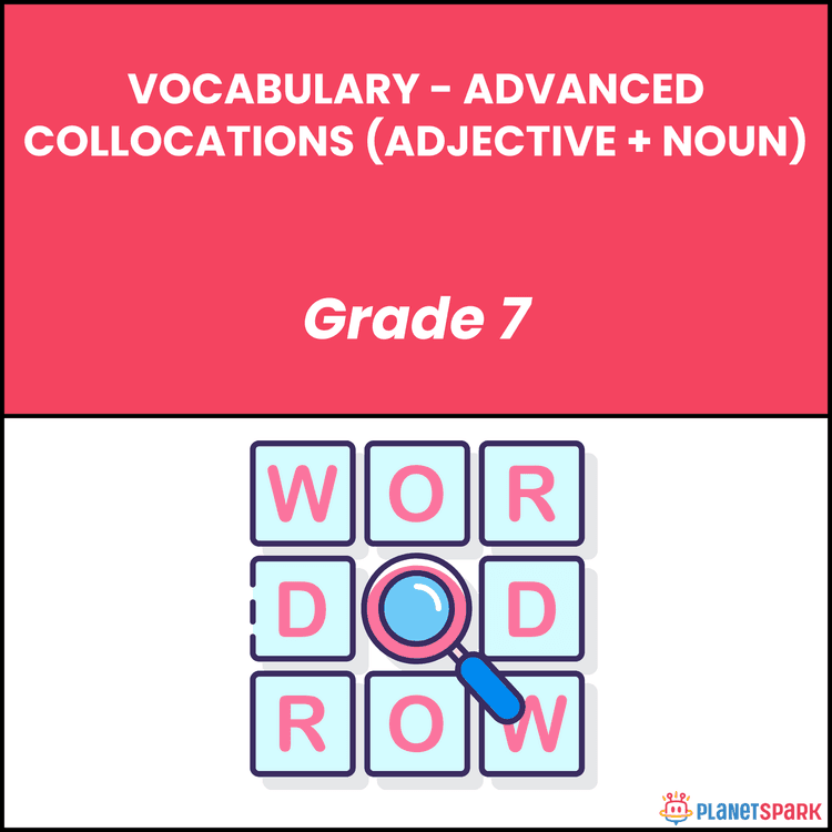 Class 7 Vocabulary Worksheet on Adjective-Noun Pairs