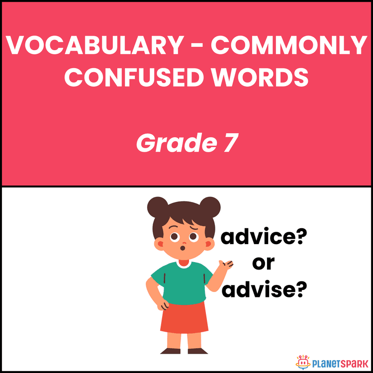 Class 7 Vocabulary Worksheet on Confusing Words