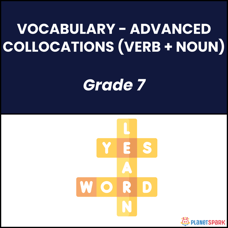 Class 7 Vocabulary Worksheet on Verb-Noun Pairs
