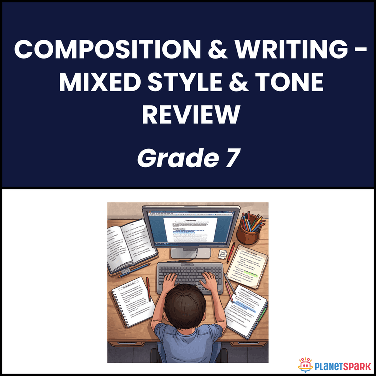 Class 7 Worksheet on Mixed Style & Tone Review