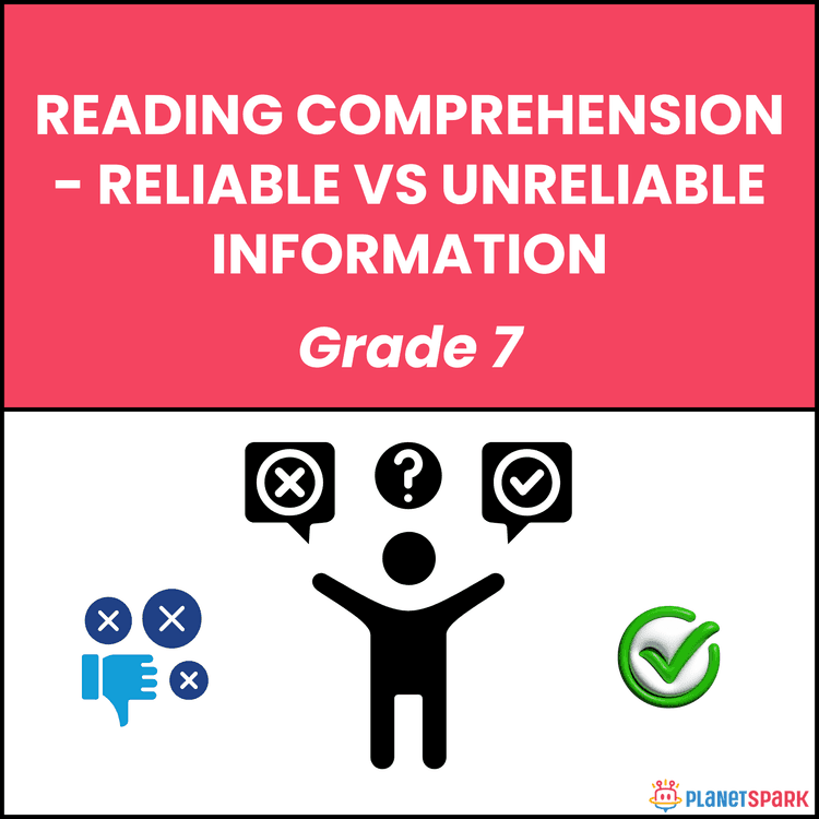 Class 7 Worksheet on Reliable vs Unreliable Info