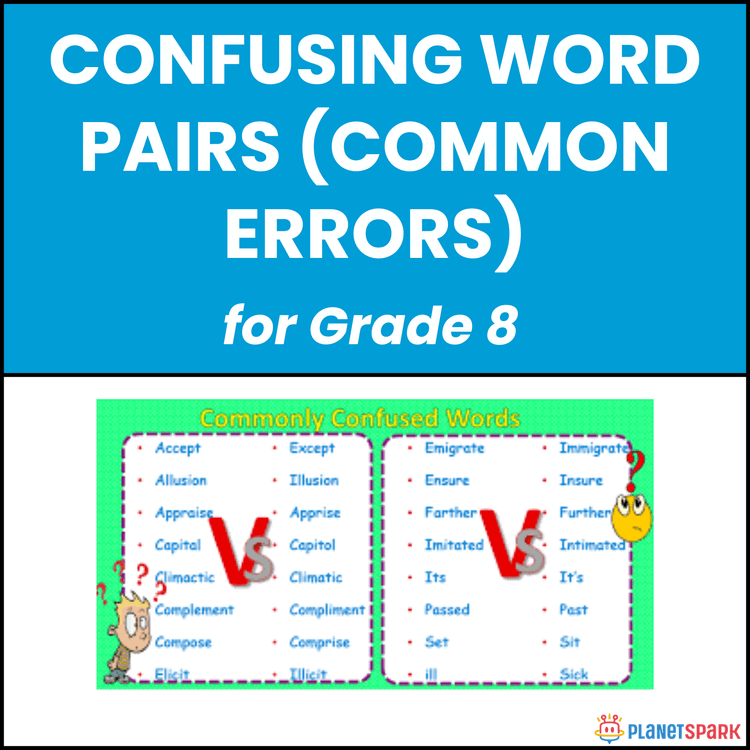 Class 8 Confusing Word Pairs Grammar Worksheet