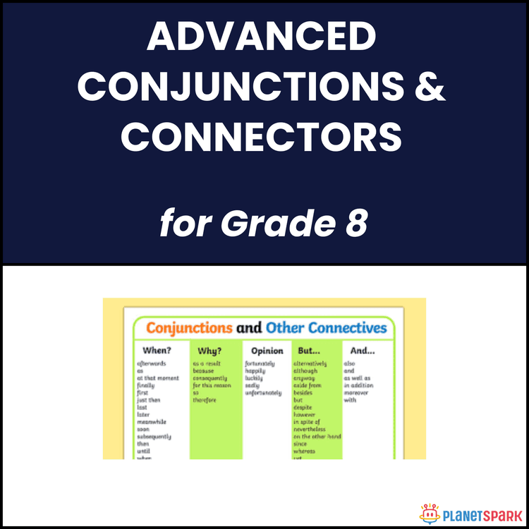 Class 8 Conjunctions Advanced English Worksheet