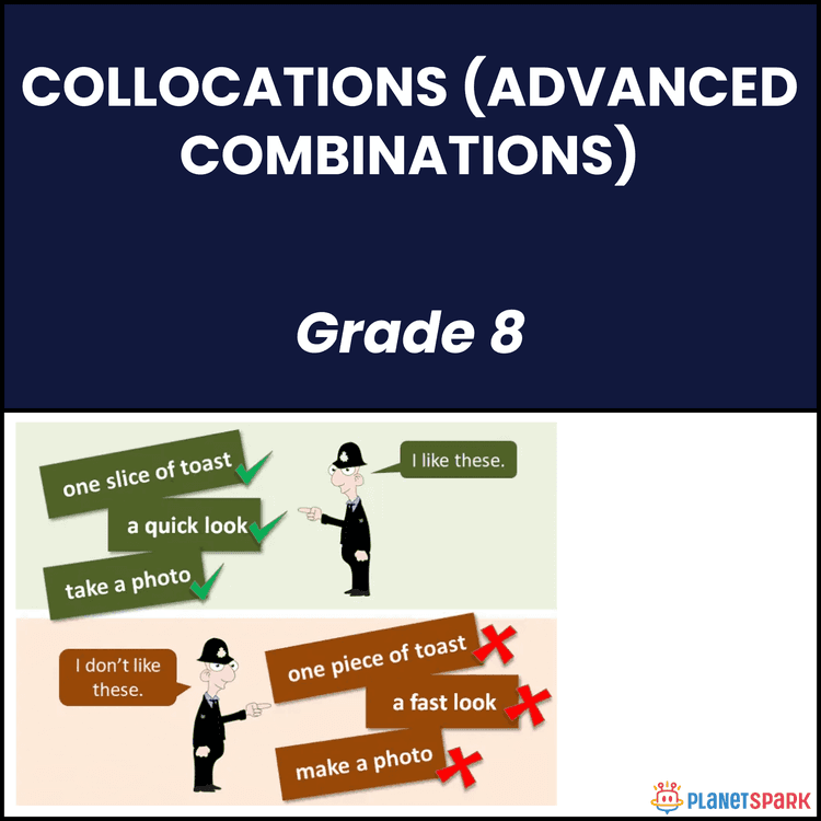 Class 8 English Worksheet on Advanced Collocations