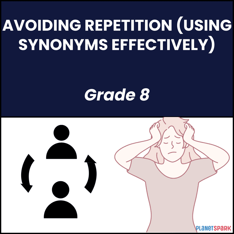 Class 8 English Worksheet on Avoiding Repetition