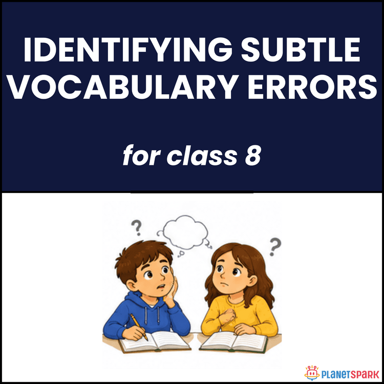 Class 8 English Worksheet on Identifying Vocabulary Errors