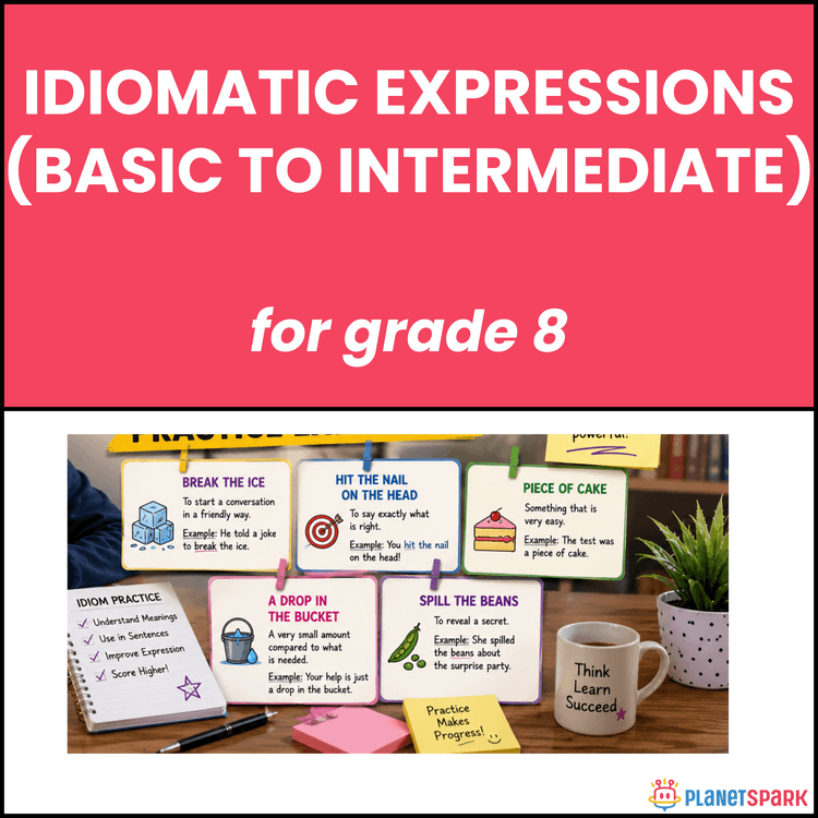Class 8 English Worksheet on Idiomatic Expressions Use