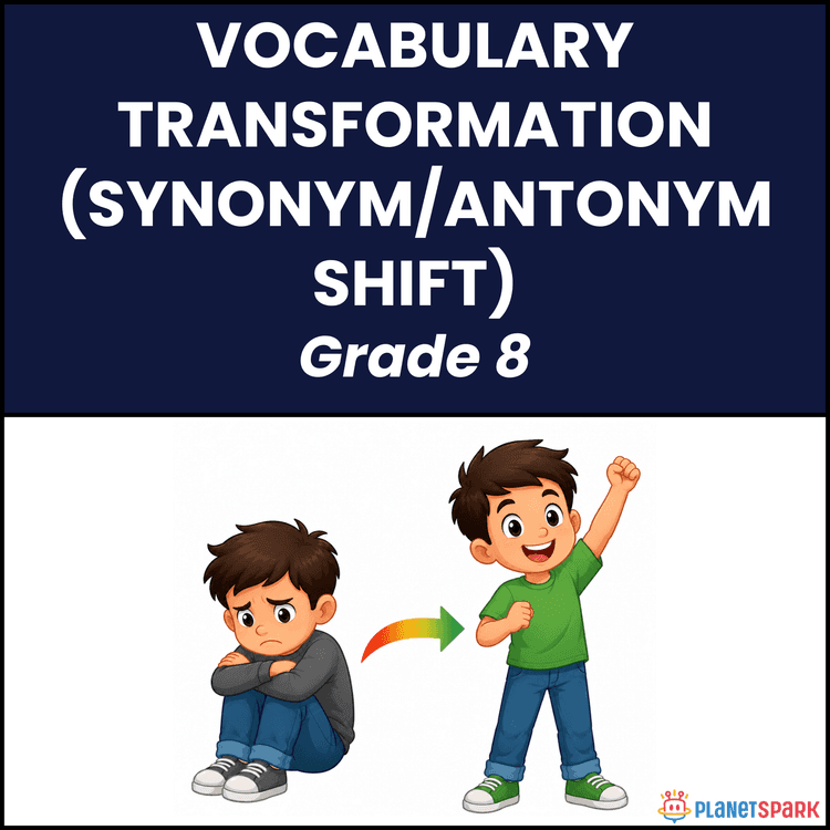 Class 8 Grammar Worksheet on Vocabulary Changes