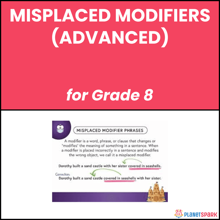 Class 8 Misplaced Modifiers Grammar Worksheet