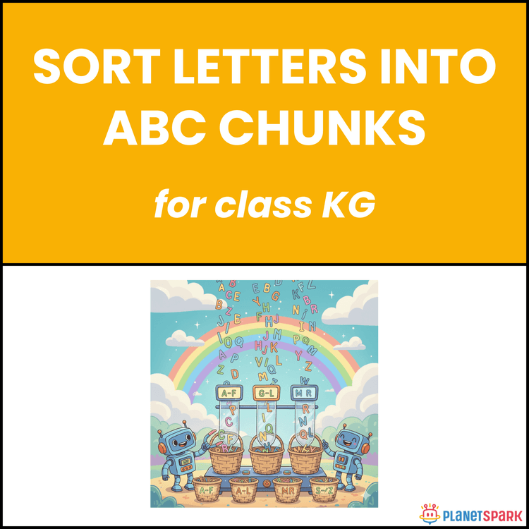 Class KG Alphabet Worksheet on ABC Letter Chunk Sorting