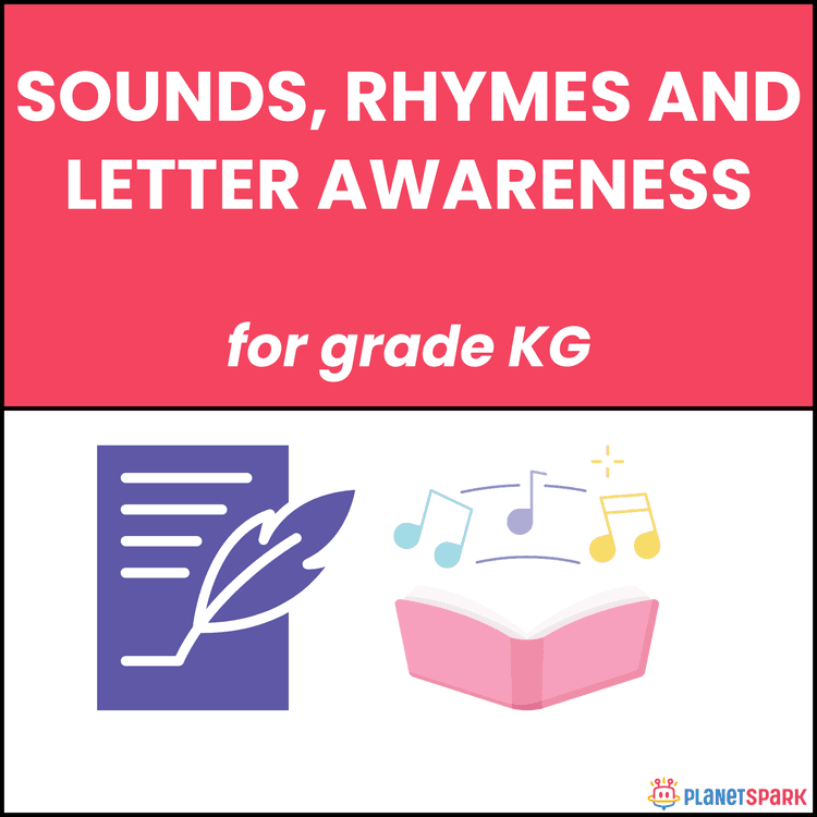 Class KG English Worksheet on Sounds Rhymes and Letter Awareness