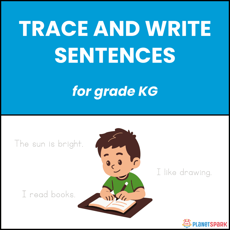Class KG English Worksheet on Trace and Write Tasks