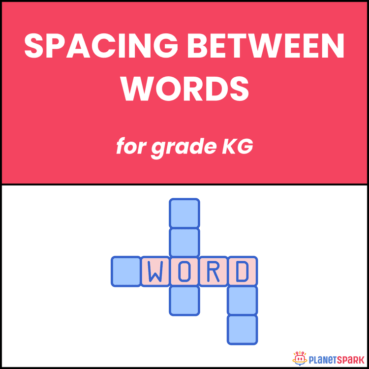 Class KG English Worksheet on Word Spacing Skills