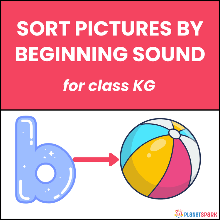 Class KG Phonics Worksheet on Beginning Sound Pictures