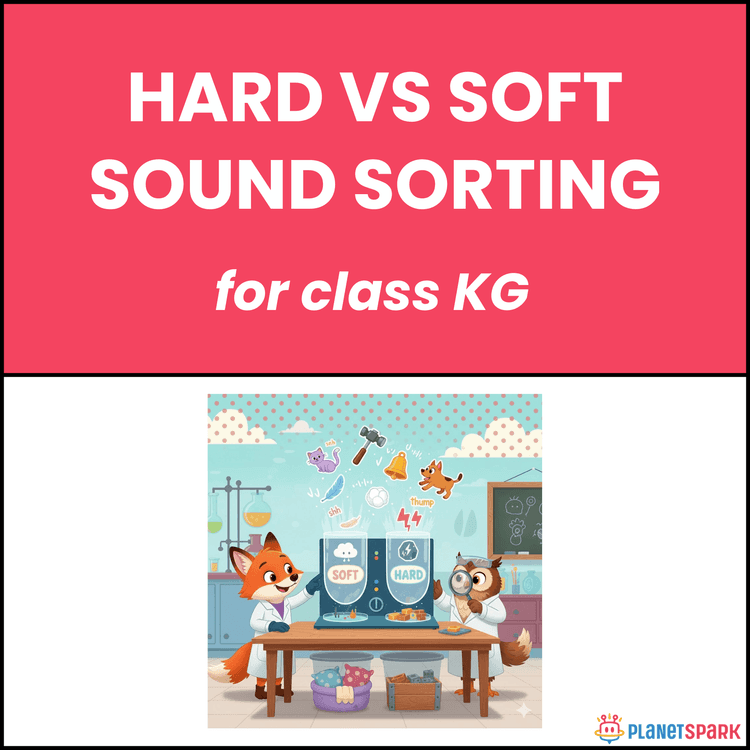 Class KG Phonics Worksheet on Hard and Soft Sound Sorting