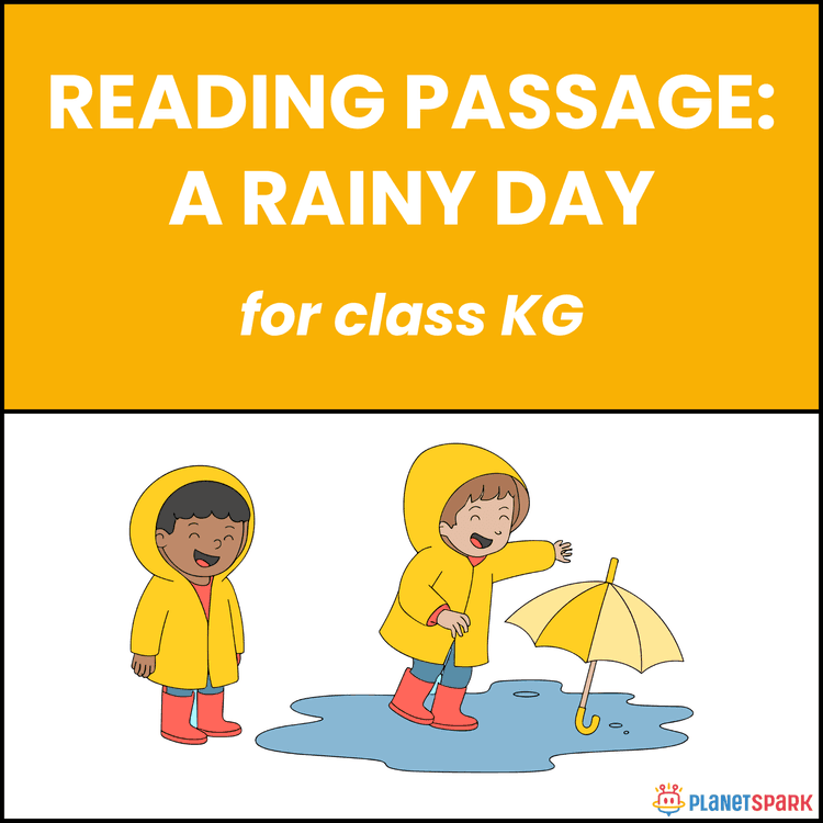 Class KG Reading Comprehension on A Rainy Day