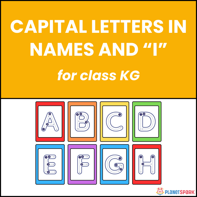 Class KG Worksheet on Capital Letters and Word "I"