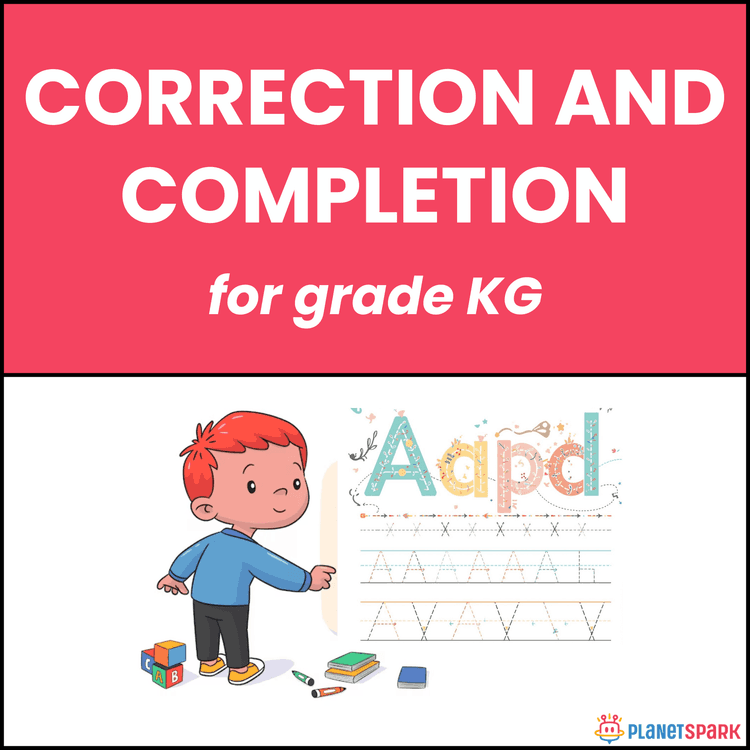 Class KG Worksheet on Correction and Completion