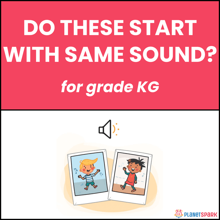 Class KG Worksheet on Do These Start With Same Sound