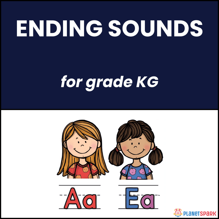 Class KG Worksheet on Ending Sounds Identification