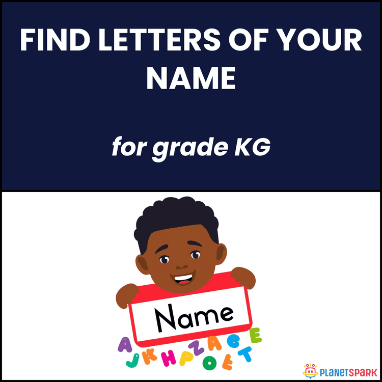 Class KG Worksheet on Find Letters of Your Name