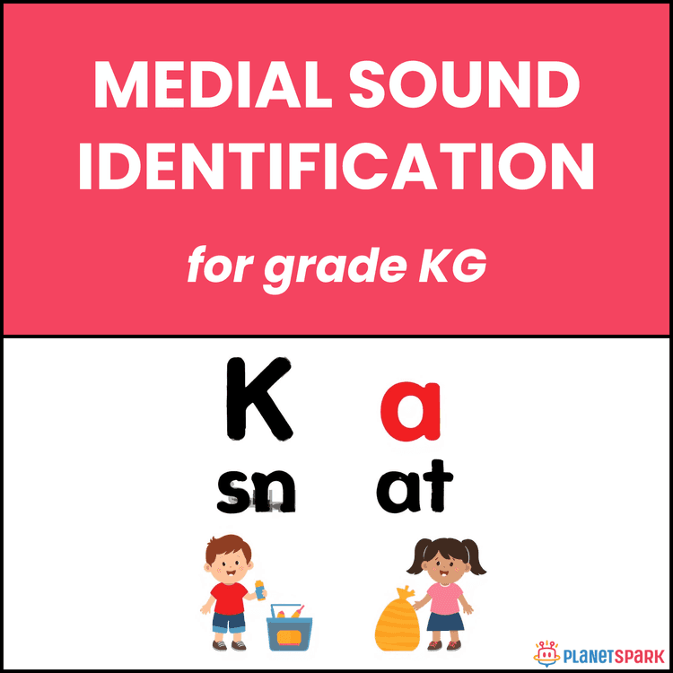 Class KG Worksheet on Medial Sound Identification