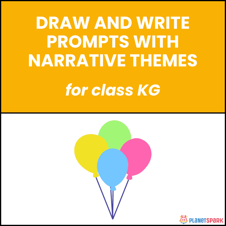 Class KG Writing Worksheet on Draw and Write Story Prompts