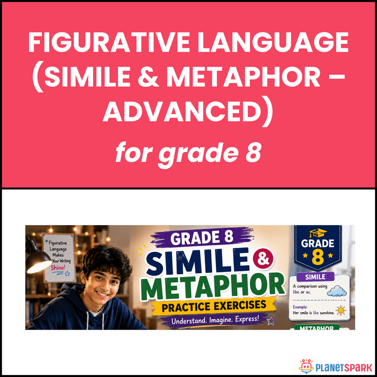 Class 8 English Worksheet on Simile and Metaphor