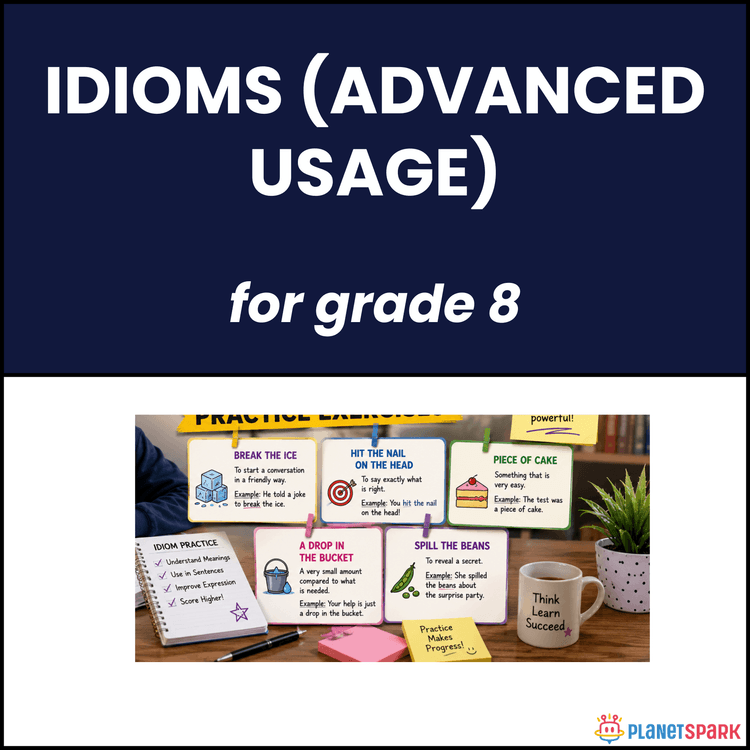 Class 8 English Worksheet on Advanced Idioms Use