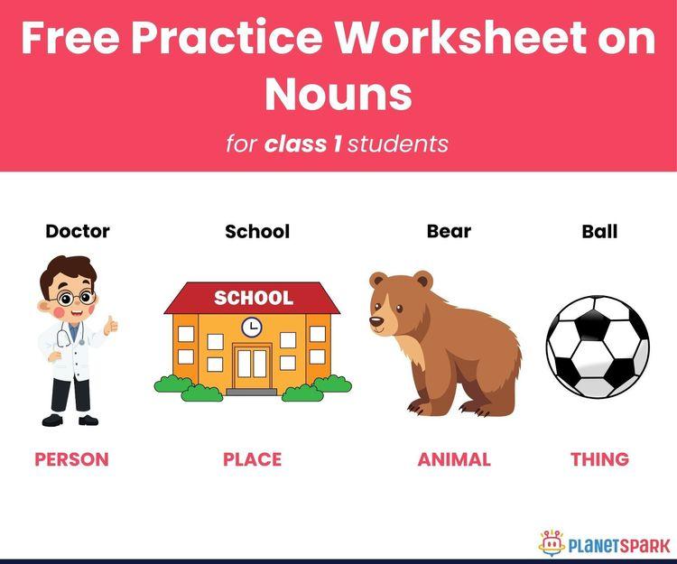 Naming Words Practice – Class 1 Grammar Sheet