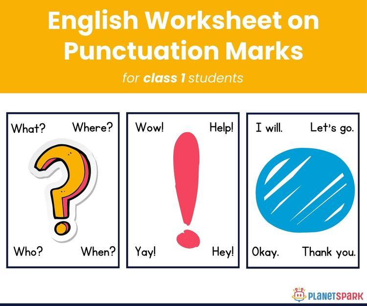 Class 1 Grammar Practice – Punctuation Worksheet